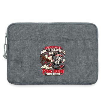 Powered by Anxiety & Espresso – Pre-Run Fuel Club - Laptoptasche 13" - Grau meliert - Vorne