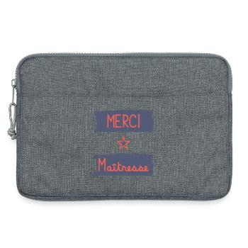 MERCI. MAÎTRESSE. MAÎTRE. MERCI MAÎTRESSE - Sacoche pour ordinateur portable 13 pouces - gris chiné - Devant
