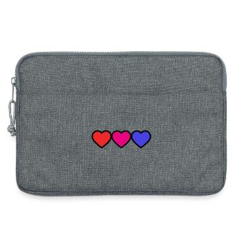 HERZ. VIELEN DANK. GELIEBTE. MEISTER. DANKE HERRIN. - Laptoptasche 13" - Grau meliert - Vorne