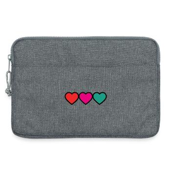COUPLE. SAINT VALENTIN. COEUR. NOËL. JUST MARRIED. - Sacoche pour ordinateur portable 13 pouces - gris chiné - Devant