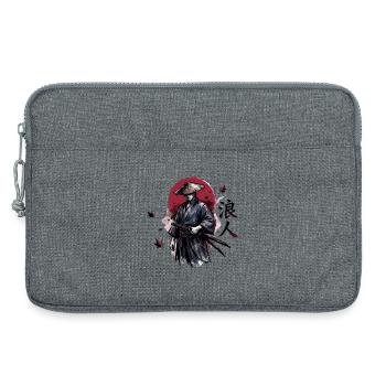 Schattensamurai im Herbstrot - Laptoptasche 13" - Grau meliert - Vorne