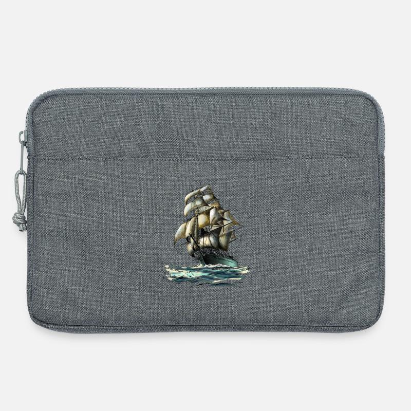 Segelschiff - Laptoptasche 13" - Grau meliert