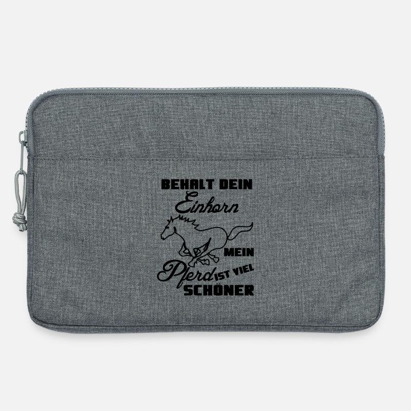 Pferd vs Einhorn Geschenk Tier lustig Spruch - Laptoptasche 13" - Grau meliert