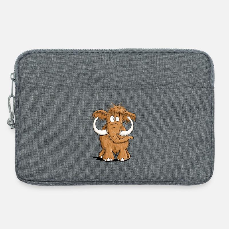 Felliges Mammut I Comic Tiere I Elefant Geschenk - Laptoptasche 13" - Grau meliert