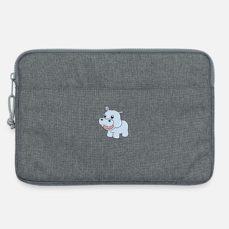 Nilpferd - Laptoptasche 13" - Grau meliert