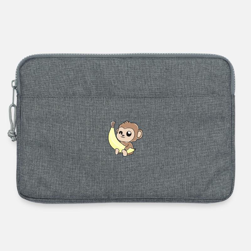 Affe Banane Geschenk - Laptoptasche 13" - Grau meliert