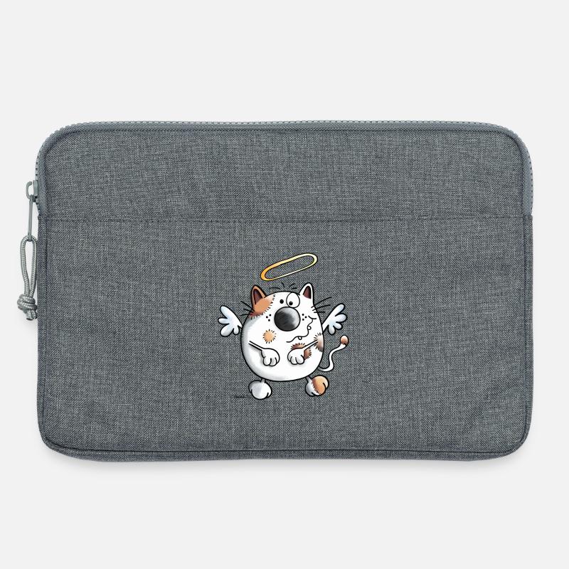 Schutzengel Katze Engel Cartoon  - Laptoptasche 13" - Grau meliert
