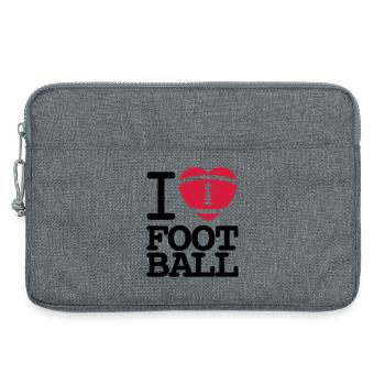 I love football - Sacoche pour ordinateur portable 13 pouces - gris chiné - Devant