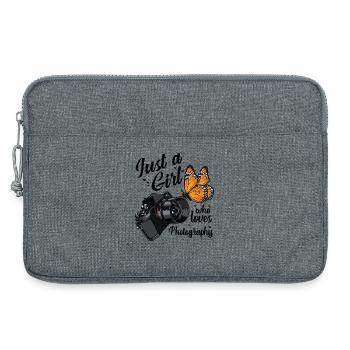 Le papillon rencontre la caméra - Sacoche pour ordinateur portable 13 pouces - gris chiné - Devant