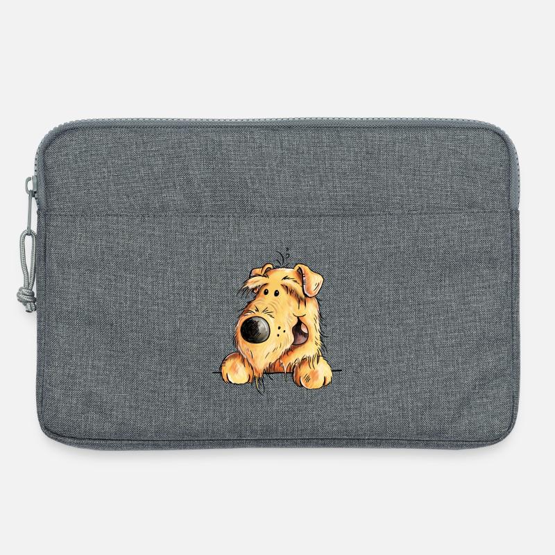 Witziger Airedale Terrier - Welsh Terrier - Hund - Laptoptasche 13" - Grau meliert