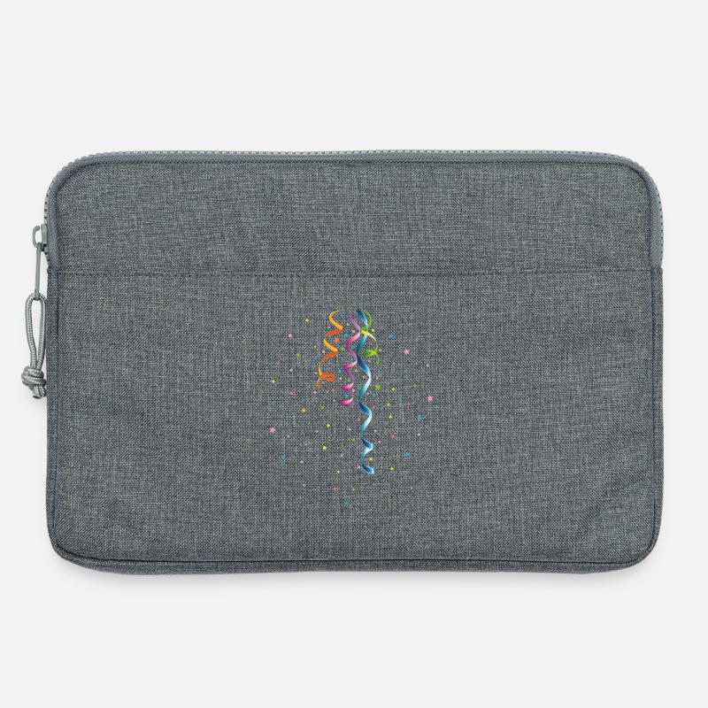 Konfetti und Luftschlangen buntes Party-Design - Laptoptasche 13" - Grau meliert