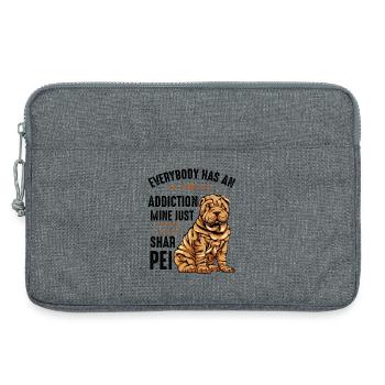 Bulldog with stars and text Shar Pei - Laptop bag 13" - heather grey - Front