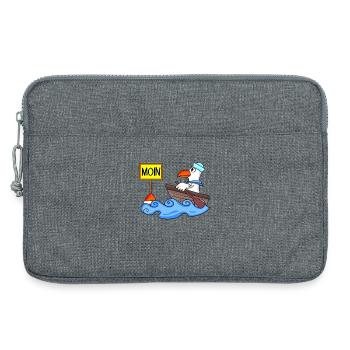 Moin Seemann Möwe Seemöwe Boot - Laptoptasche 13" - Grau meliert - Vorne
