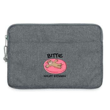 Bitte nicht stören Faultier Entspannen Geschenk - Laptoptasche 13" - Grau meliert - Vorne