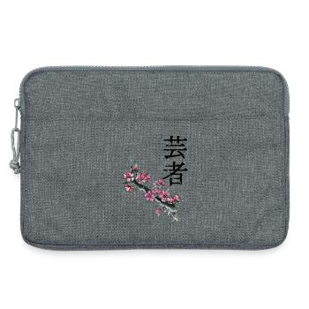 Pflaumenblütenzweig in Aquarell - Laptoptasche 13" - Grau meliert - Vorne