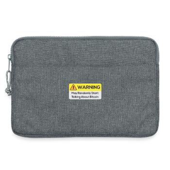 Warning : May Randomly Start Talking About Bitcoin - Sacoche pour ordinateur portable 13 pouces - gris chiné - Devant