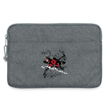 Rote Plattenmelodie und Tastenspur - Laptoptasche 13" - Grau meliert - Vorne