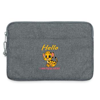 Baby Geburt Schwanger - Hallo ich bin neu Hier - Laptoptasche 13" - Grau meliert - Vorne