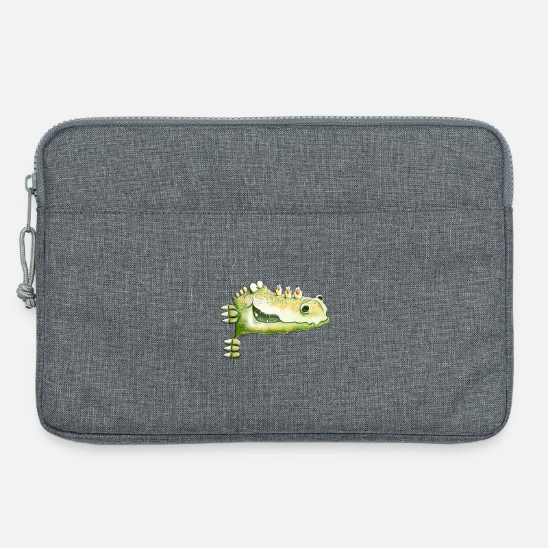 Da Guckt ein Krokodil I Dino I Echse I Fun - Laptoptasche 13" - Grau meliert
