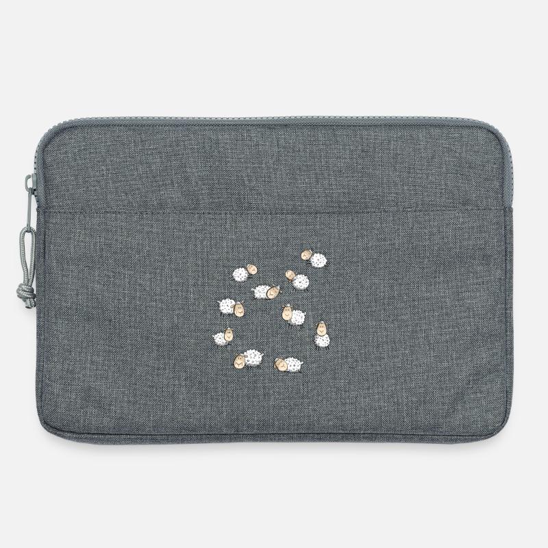 Kleine Schafherde I Schafe I Schäfchen Comic - Laptoptasche 13" - Grau meliert
