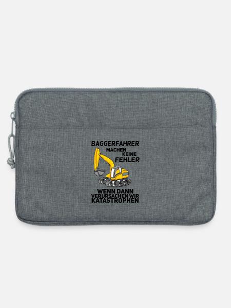 Bauarbeiter Baggerfahrer Bagger - Laptoptasche 13" - Grau meliert