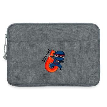 6 Jahre Junge 6. Geburtstag Ninja Motiv Geschenk - Laptoptasche 13" - Grau meliert - Vorne