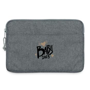 Bébé 2023 - Nouveau-né 2023 Cadeau bébé - Sacoche pour ordinateur portable 13 pouces - gris chiné - Devant