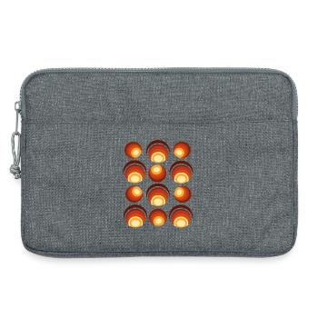 Motif de boule rétro des années 70 Orange Marron - Sacoche pour ordinateur portable 13 pouces - gris chiné - Devant