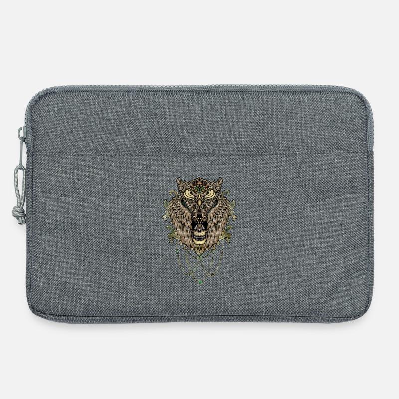 Elegante Eule mit Totenkopf - Laptoptasche 13" - Grau meliert