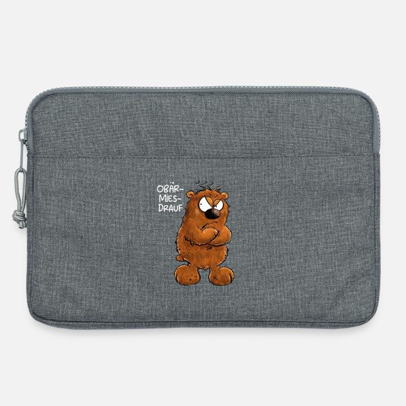 Mies Drauf Nö Bär I Nö Nein Statement Einfach Nö - Laptoptasche 13" - Grau meliert