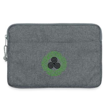Ornement en anneau de nœud vert - Sacoche pour ordinateur portable 13 pouces - gris chiné - Devant