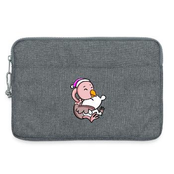 Strauß mit Kissen und Schlafmütze - Laptoptasche 13" - Grau meliert - Vorne