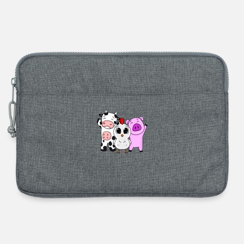 Bauernhof Tiere - Laptoptasche 13" - Grau meliert