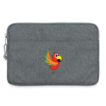 Jungle de perroquets - Sacoche pour ordinateur portable 13 pouces - gris chiné - Devant
