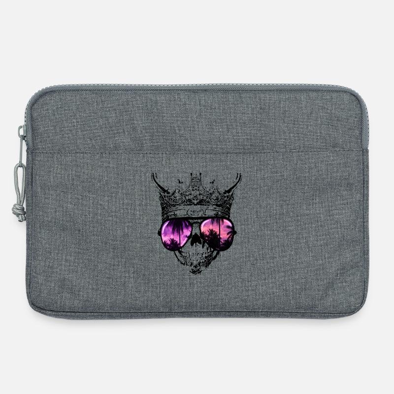 Hipster Totenkopf König - Laptoptasche 13" - Grau meliert