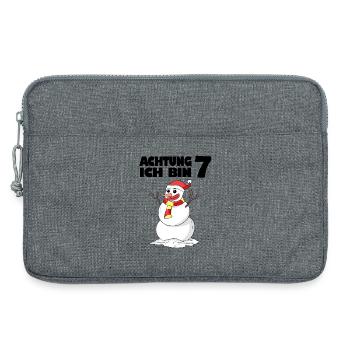 7.Geburtstag 7 Jahre alt Schneemann Geschenk - Laptoptasche 13" - Grau meliert - Vorne