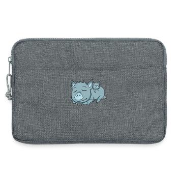Chauve-souris avec bébé chauve-souris - Famille - Sacoche pour ordinateur portable 13 pouces - gris chiné - Devant