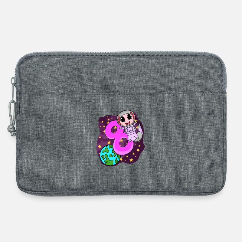 8. Geburtstag - 8 Jahre Astronaut Mädchen Geschenk - Laptoptasche 13" - Grau meliert