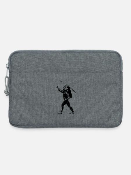 Badminton Mädel - Laptoptasche 13" - Grau meliert