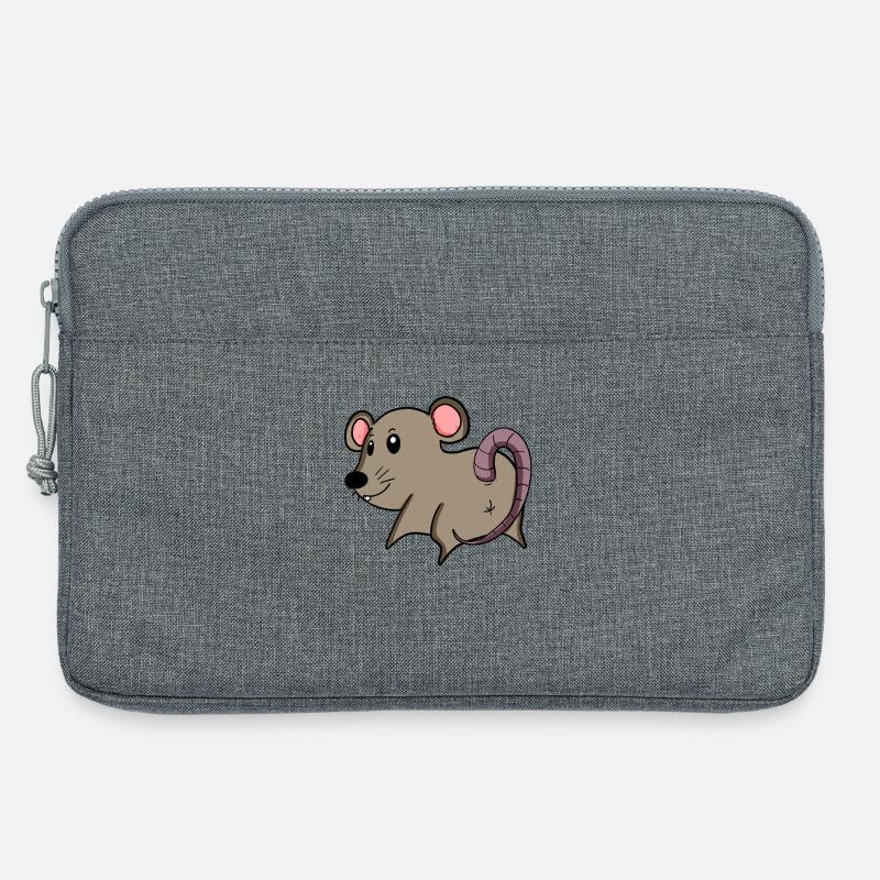 Maus von hinten - Maus Hintern - Maus Arsch - Laptoptasche 13" - Grau meliert