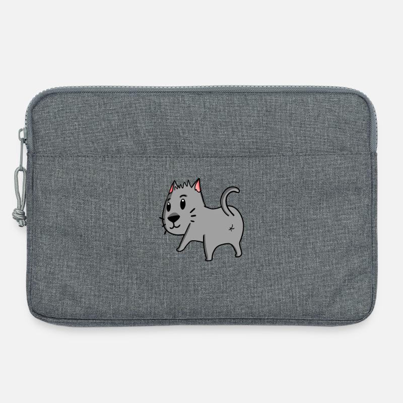 Katze von hinten - Katze Hintern - Katze Arsch - Laptoptasche 13" - Grau meliert