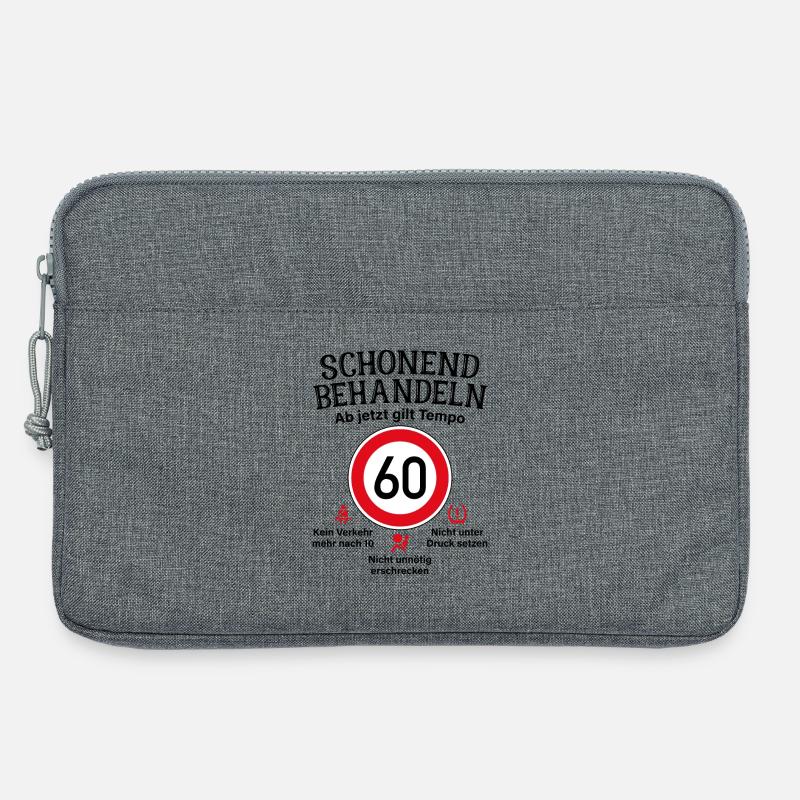 60. Geburtstag Schonend Behandeln 60 Tempolimit 60 - Laptoptasche 13" - Grau meliert