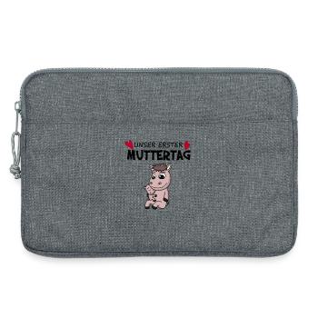 Muttertag - erster Muttertag Geschenk - Laptoptasche 13" - Grau meliert - Vorne
