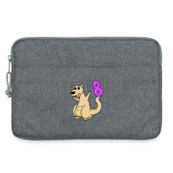 8 Birthday 8 years old with animal motif - eight - Laptop bag 13" - heather grey - Front