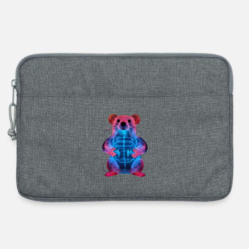 Neon-Leuchtender Ratten-Design - Laptoptasche 13" - Grau meliert