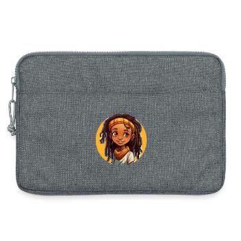 Lässiger Dreadlocks-Stil mit bunter Kopfbedeckung - Laptoptasche 13" - Grau meliert - Vorne