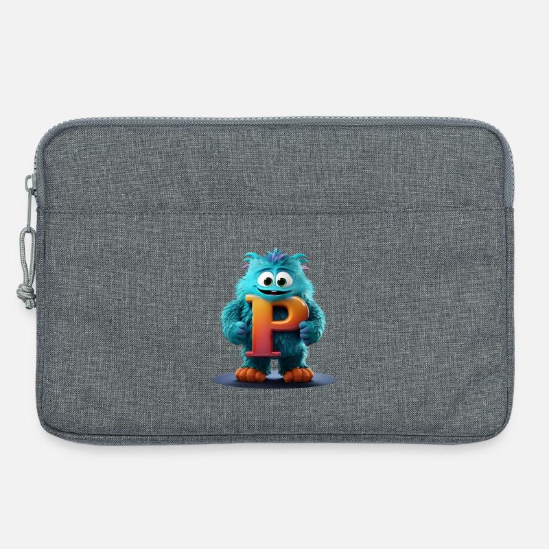 Blaues Monster mit riesigem P - Laptoptasche 13" - Grau meliert