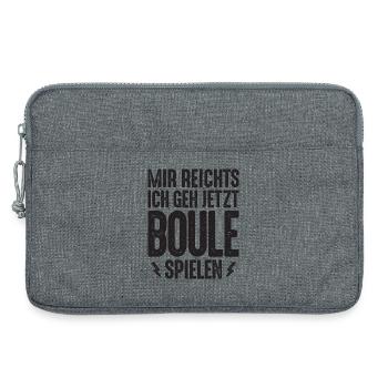 Mir reichts ich geh jetzt Boule spielen Petanque - Laptoptasche 13" - Grau meliert - Vorne