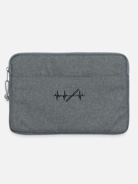 Flöte Herzlinie - Laptoptasche 13" - Grau meliert