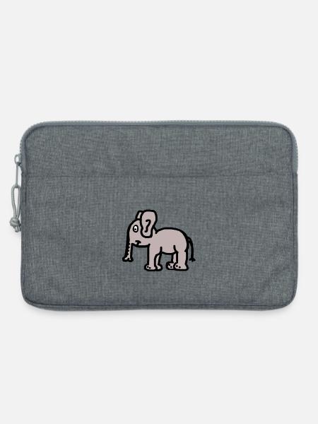 Elefant Dicker Dickhäuter Trampeltier Kinder Zoo - Laptoptasche 13" - Grau meliert